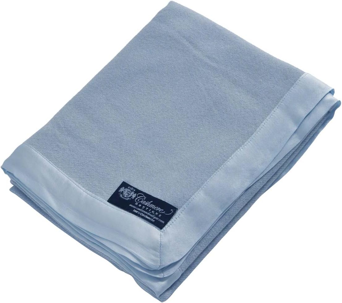 100% Pure Cashmere Baby Blanket (Color: Baby Blue, Size: 36" x 44") — Baby Blue Pure Cashmere