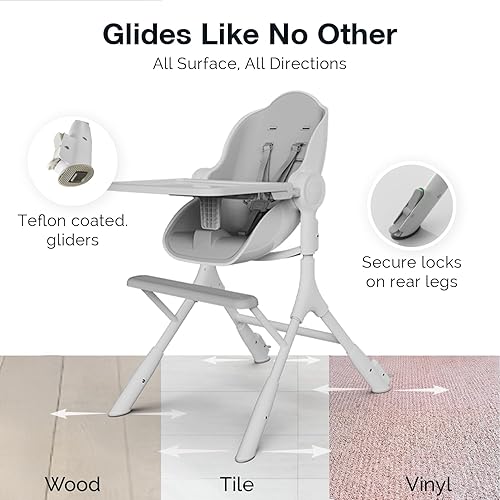 Vista 20 de ORIBEL Cocoon Z - Silla alta y tumbona para bebé, silla alta perfecta para niños pequeños/recién nacidos, se desliza fácilmente en todas las Verde