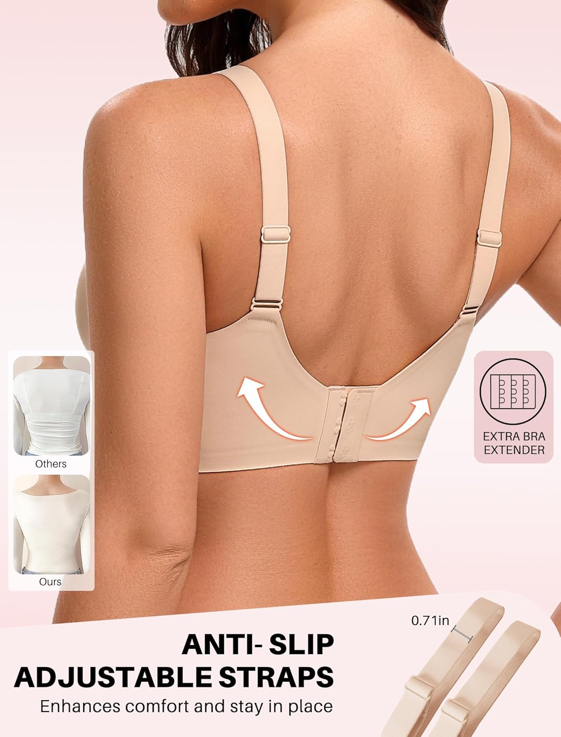 Avidlove Womens Wireless Jelly Bras No Underwire Seamless Push Up T Shirt Bra Mesh Full Coverage Everyday Bralettes - Image 5