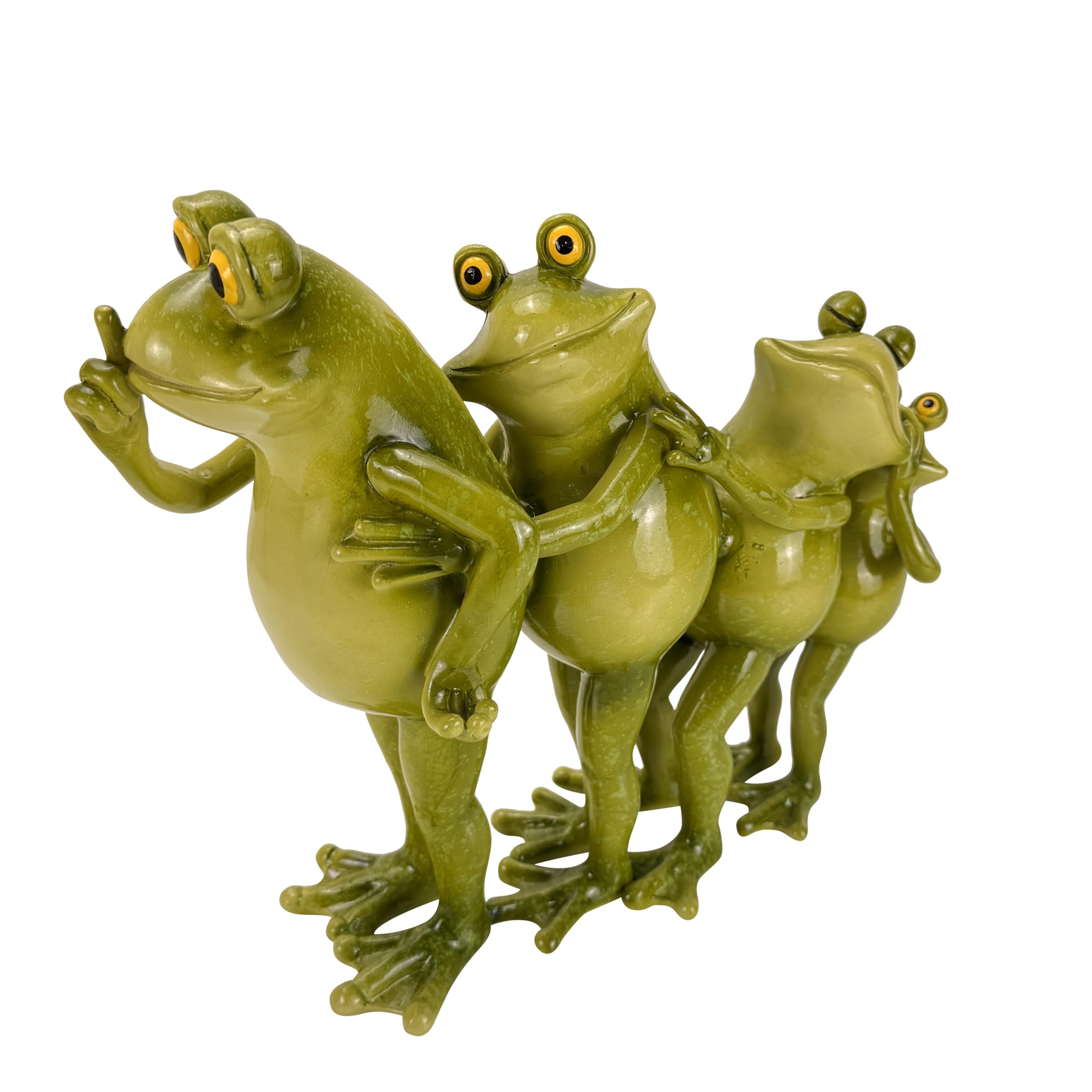 Lustige Gartenfiguren für draußen Frosch Polonaise - Teichdeko - wetterfest mit glänzendem Glossy-Look - 21 oder 33 cm groß (33 cm)