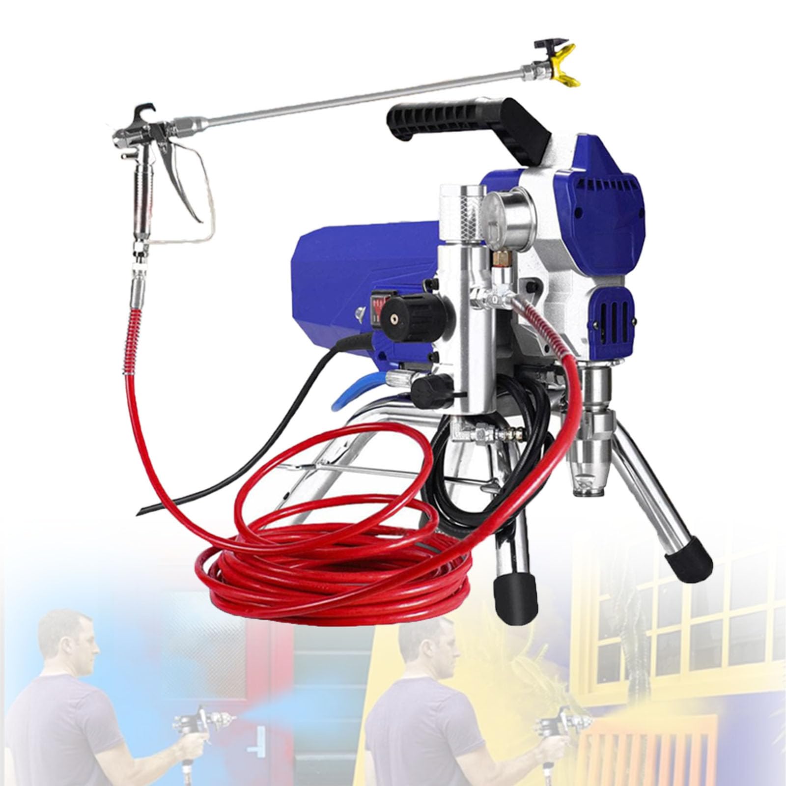 PtaTritious High Pressure Airless Paint Sprayer, 3625PSI, 1300W Power Painter, Airless Sprayer Accessories, ndoor Paint Sprayer for Walls, Home Interior, House Painting