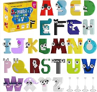 26Pcs Alphabet Set Building Blocks MOC Alphabet Lore Nano Micro Blocks Building Mini Set Building Toys Compatible with Lego A-Z(Uppercase Letter)