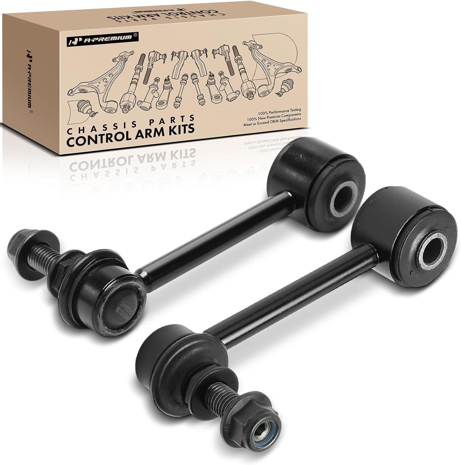 A-Premium 2 x Front Sway Bar Links Stabilizer Bar Links, Compatible with Jeep JK Series Wrangler 2007-2017, Wrangler JK 2018, Sport Utility