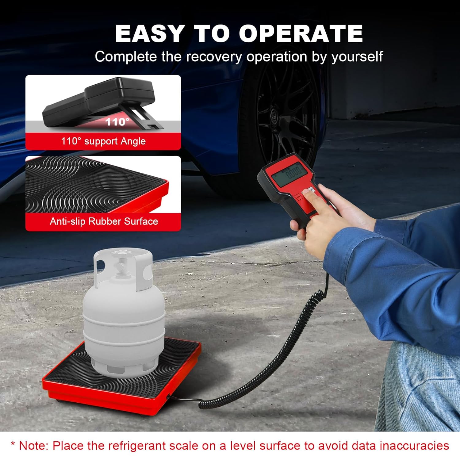 Refrigerant Scale 220 LBS with Portable Case High Precision HVAC Freon Scale Electronic Refrigerant Charging Weight Scale for Recovery Tanks