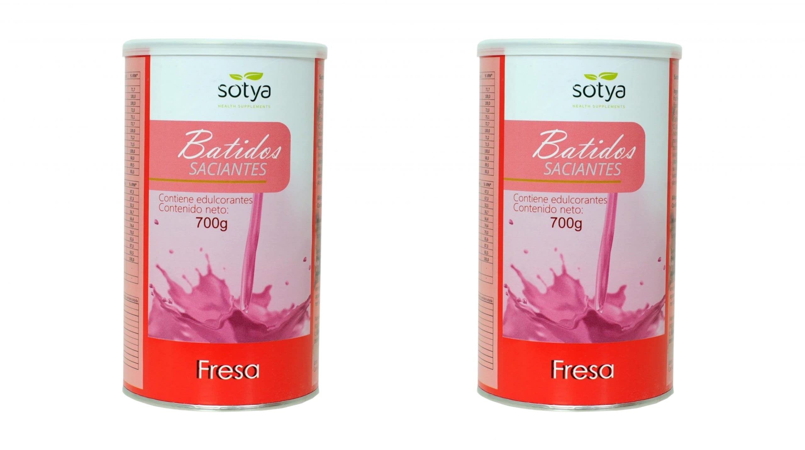 Sotya Pack Ahorro - Batido Saciante Fresa 700 Gramos (Total 2 x 700 Gramos = 1400 Gramos)
