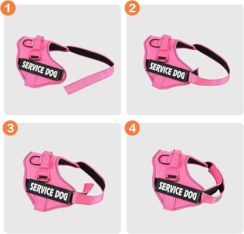 Miniatura 3 de MUMUPET Arnés para perro de servicio, chaleco reflectante sin tirones, arnés transpirable ajustable para mascotas con asa para caminar al aire