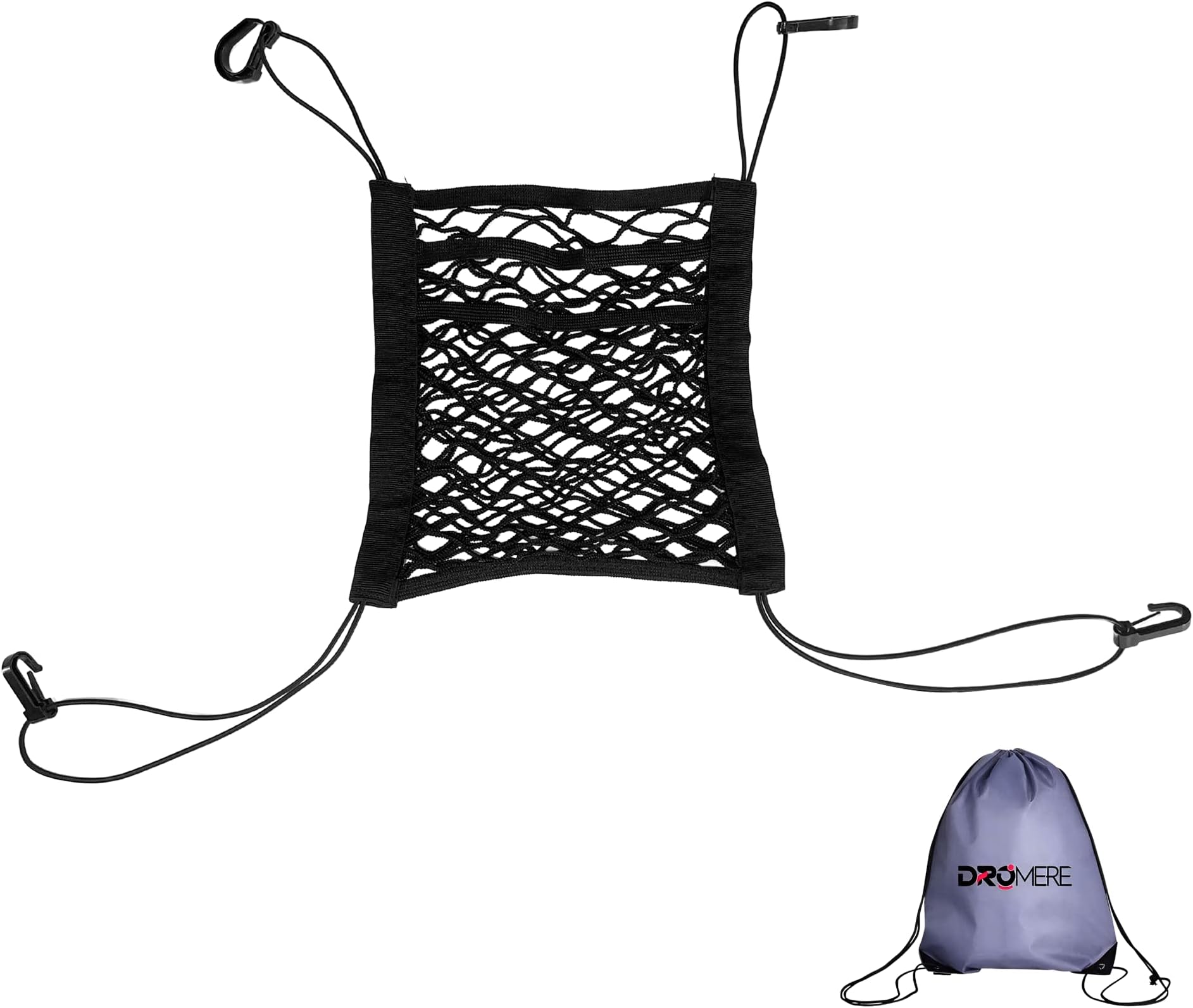 Bike Cargo Net with Hooks 3 Layers - Bungee Net for Motorcycle - Load Net - Small Cargo Net - Motorcycle Net - Motorcycle Cargo Net - Motorcycle Bungee Cords - Bike Bungee Net - Bicycle Cargo Net