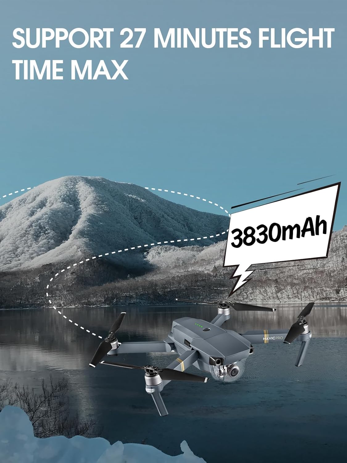 Homesuit Mavic Pro Battery 2 Pack, 3830mAh 11.4V Intelligent Flight Replacement Battery for DJI Mavic Pro/Platinum/Alpine White Drone - Image 7