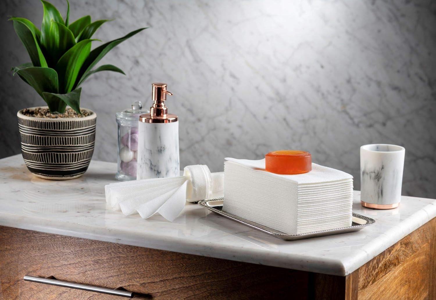 Lintext Disposable Linen-Feel Guest Towels - 12" x 17" Cloth-Like Hand Towels - Soft And Absorbent Paper Napkin For Bathroom, Kitchen, Or Event [Extra-Soft - Pack of 200] : Health & Household