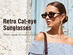 FEISEDY Trendy Lunettes de soleil cateyées polarisées pour femmes Hommes Rétro Rectangle Narrow Sunnies B4176