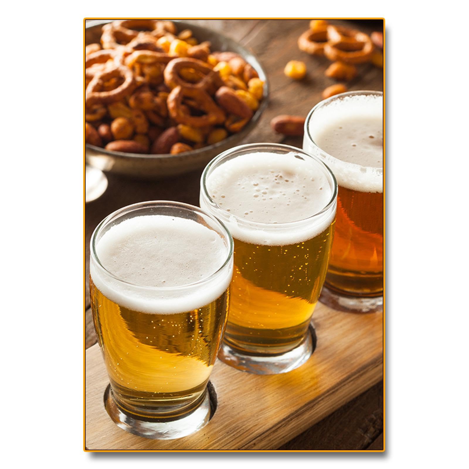 Tableau bière mousse art mural chaleureux pour salon