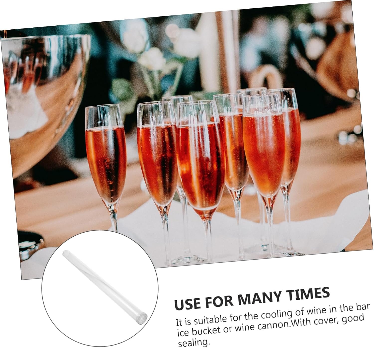 Ciieeo Efficient Column Tube Capacity Reusable Ice Cubes for Coolers Molds for Whiskey Beverage Cube Sticks