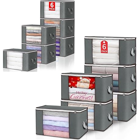 budding joy 90l large storage bags, 6 pack