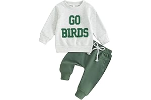 Gueuusu Toddler Baby Boy Girl Fall Winter Outfits Go Birds Fuzzy Embroidered...