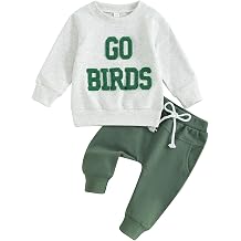 Toddler Baby Football Outfits Boys Long Sleeve Crewneck Sweatshirt Top Pants Set Cute Fall Clothes