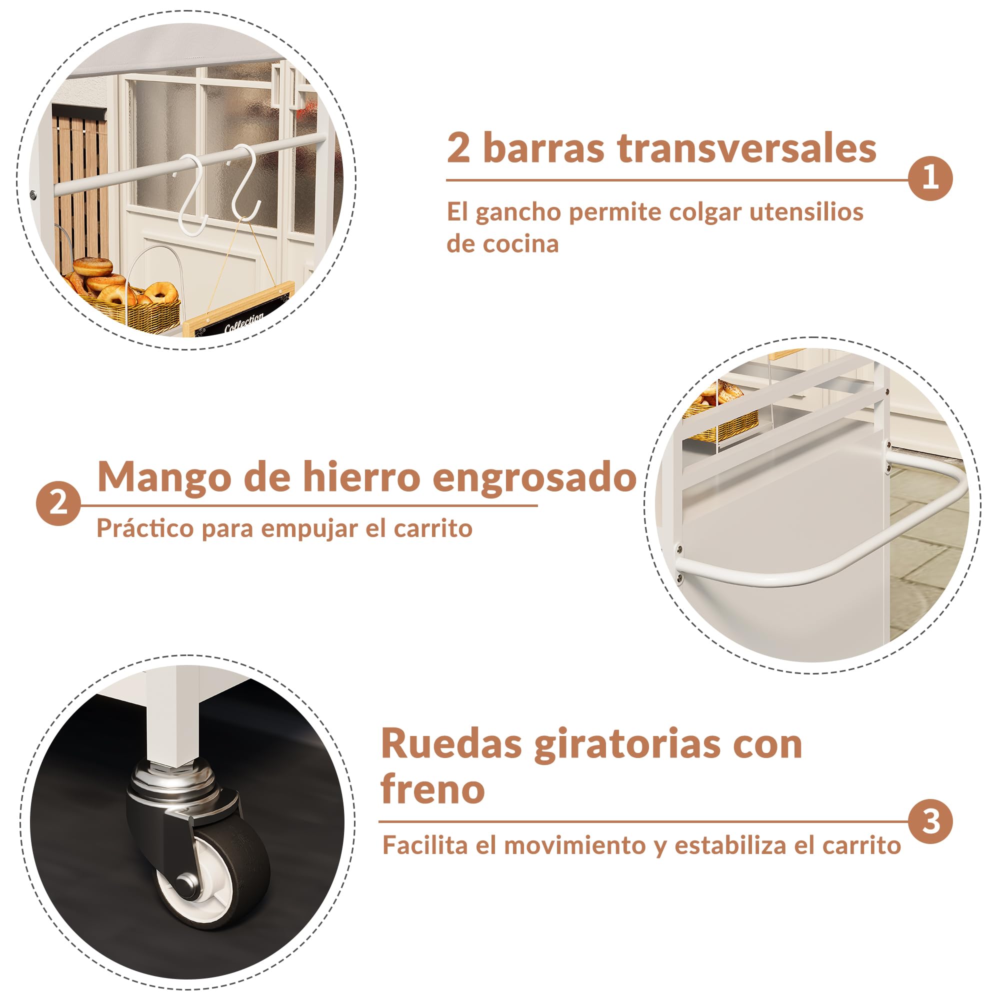 Carrito de Venta portátil con toldo, carritos de Comida móviles con Ruedas con Bloqueo, Soporte de exhibición Callejero de 190 cm de Altura, Resistente, para Eventos en Interiores y Exteriores.