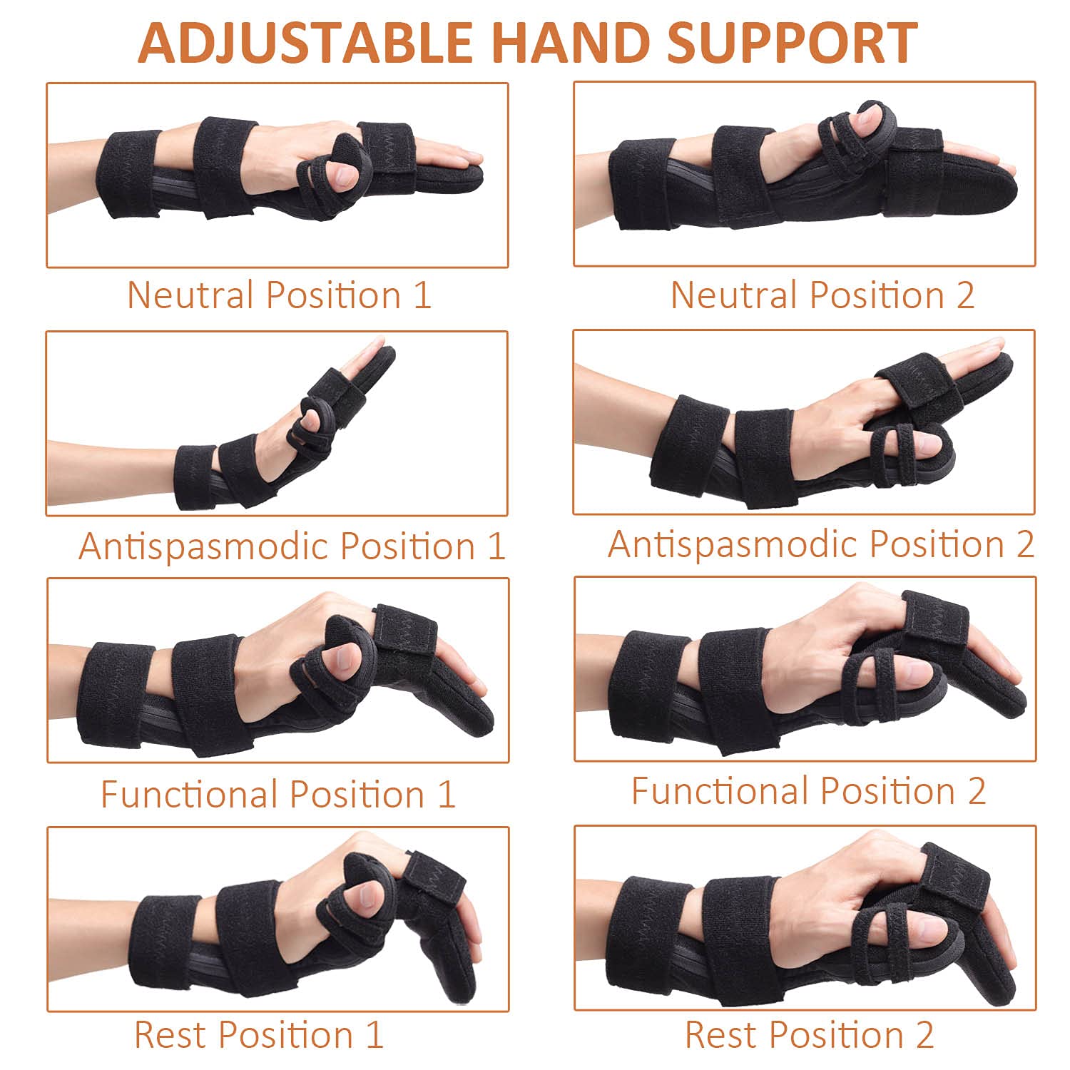 Scurnhau Resting Hand Brace, Soft Stroke Hand Splint Night Support for
