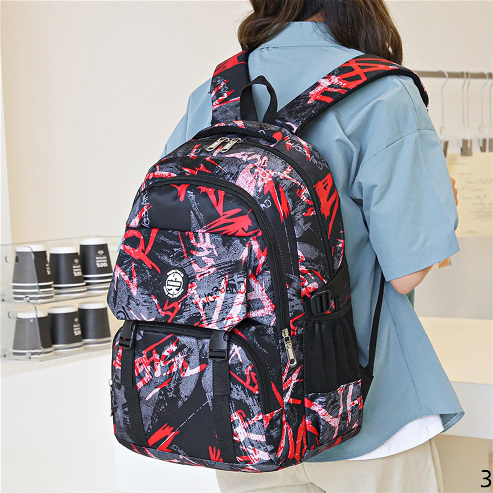 Zaino Scuola Elementare Studenti delle Scuole Superiori da Viaggio alla Moda con Grande capacità-Blu