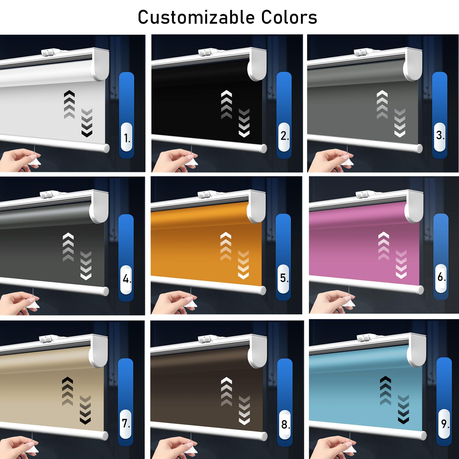 Tenda a Rullo Oscurante per Finestre,Tende Avvolgibile con Sistema a Molla,Protezione UV,Isolamento Termico,per Casa,Ufficio,Bianco,Personalizza,Larghezza x Altezza (160cm x 100cm)