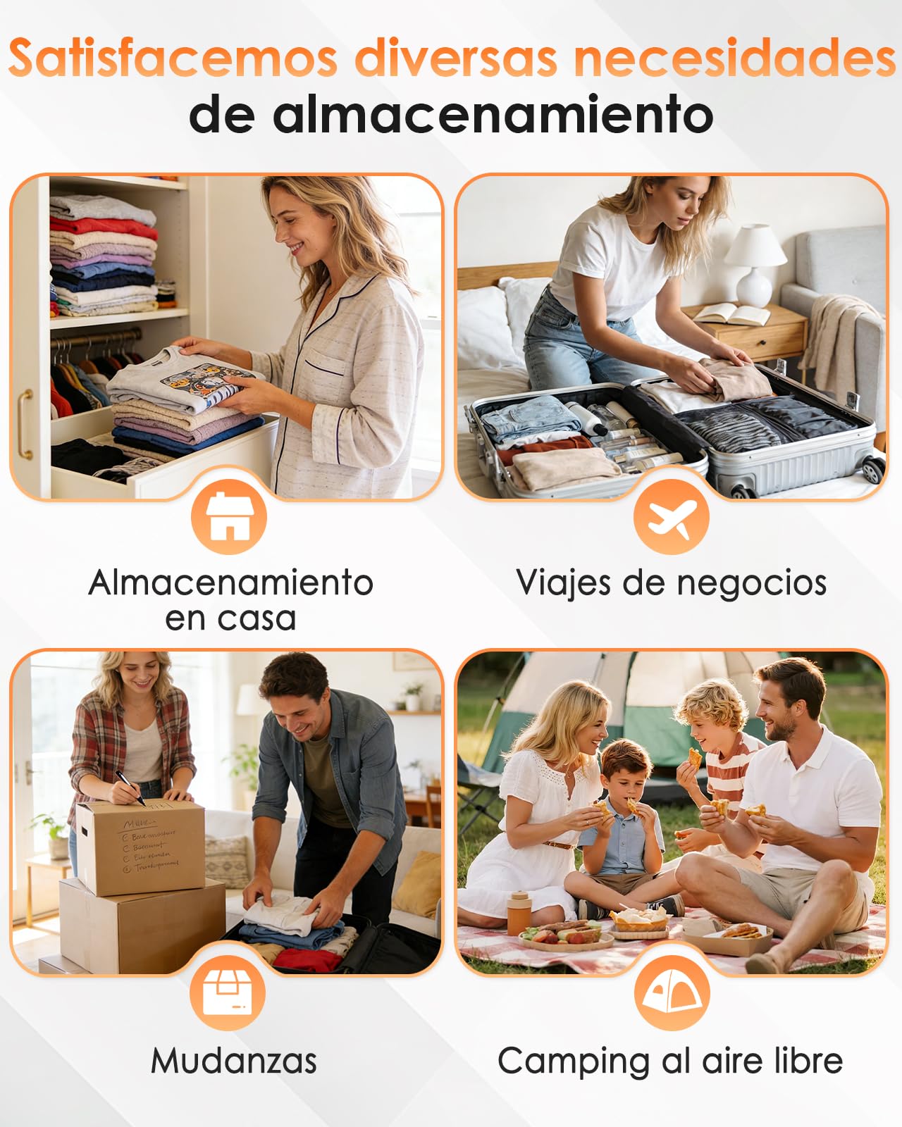 Bolsas de Vacio Ropa Viaje Con Bomba EléCtrica Inalámbrica, 15 Bolsas Envasar al Vacio Ropa Compresion(5*40x50cm,5*40x60cm,5*50x60cm), Vacuum Storage Bag Maquina Saco Vacuo Para Casa y Maleta Cabina — view 8