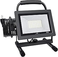 GLORIOUS-LITE 50W LED Work Light - 5000LM Bright Floodlight, IP66 Waterproof, 16.4ft Cord, 6500K Adjustable for Garage Workshop Construction