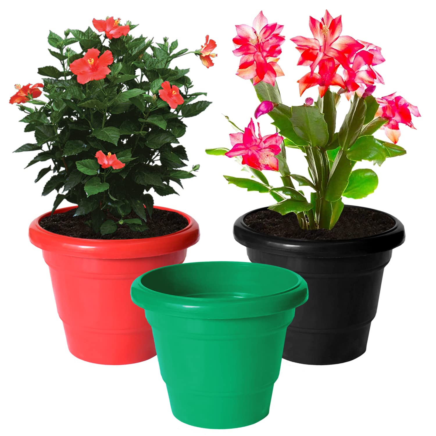 See full amazon price history chart for Kuber Industries Solid 2 Layered Plastic Flower Pot|Gamla for Home Decor,Nursery,Balcony,Garden,6"x5",Pack of 3 (Green & Red & Black) Kuber Industries Solid 2 Layered Plastic Flower Pot|Gamla for Home Decor,Nursery,Balcony,Garden,6"x5",Pack of 3 (Green & Red & Black) (B0B68RQ9DC) Amazon Price History, Amazon Price Tracker