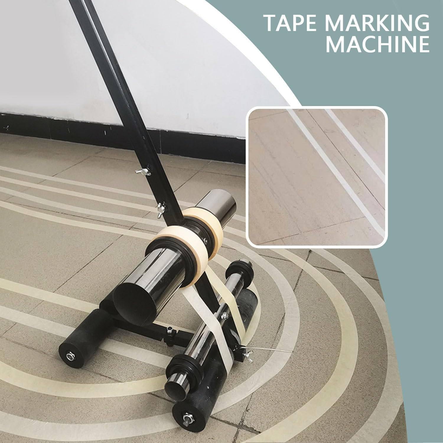 Máquina de marcado de cinta, aplicador manual de cinta de suelo con kit de círculo de dibujo, kit de marcado de cancha de baloncesto, para entrada, garaje, parque de pelotas, máquina de cinta