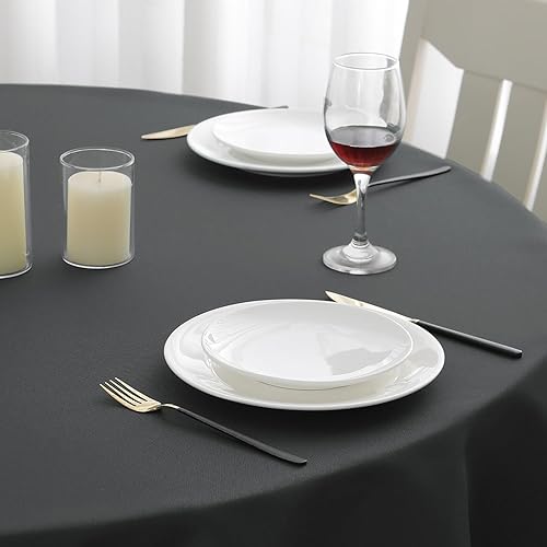 Miniatura 8 de Romanstile Paquete de 2 manteles rectangulares color gris oscuro de 52 x 70 pulgadas, para mesas de 4 pies, resistentes a las manchas y a las