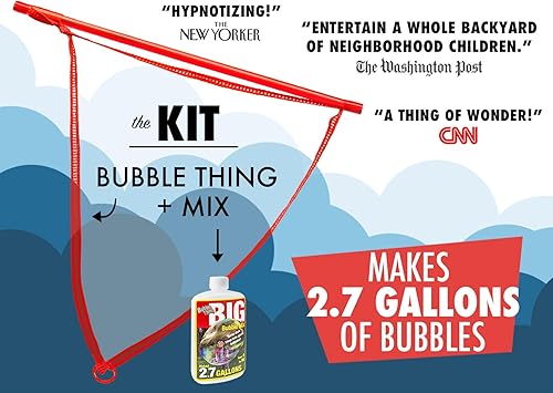 Miniatura 6 de El kit de burbujas grandes de BUBBLETHING incluye la varita de burbujas gigante original y mezcla para hacer una solución de 2.7 galones, juegos