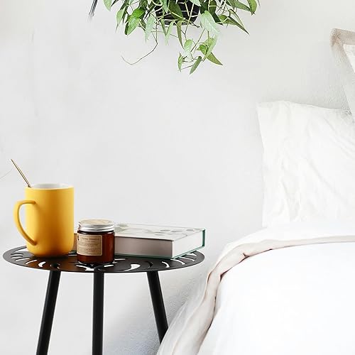 Miniatura 9 de Party Zealot 2 paquetes de mesas auxiliares de metal para exteriores, mesa auxiliar pequeña para patio, mesa redonda de esquina de jardín para