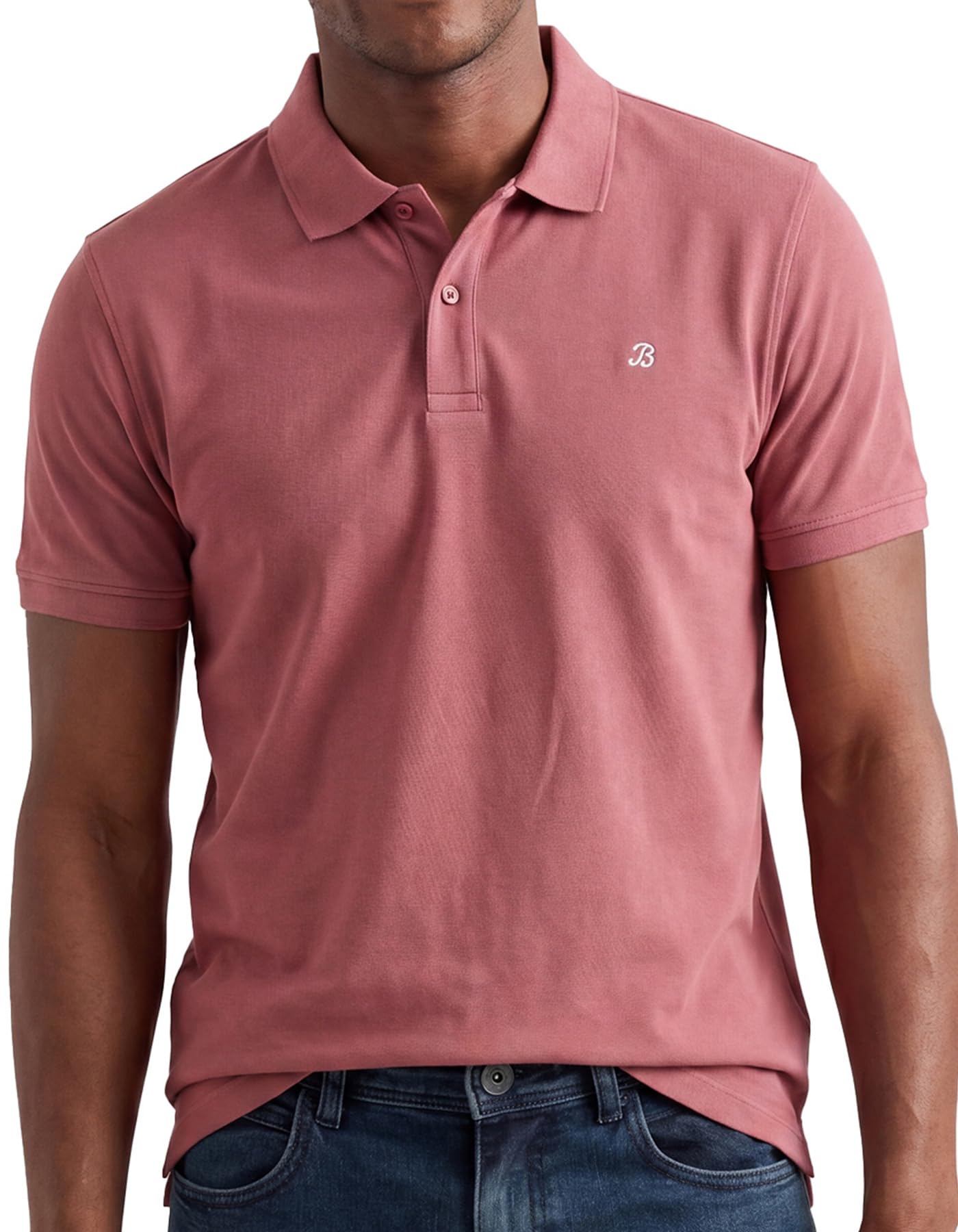 Brian Oak Men's Warm Pink Pique Polo Shirt Breathable, Lightweight, Soft Fabric, Short Sleeve Comfortable Tennis T-Shirt (UK, Alpha, M, Regular, Regular, Warm Pink)