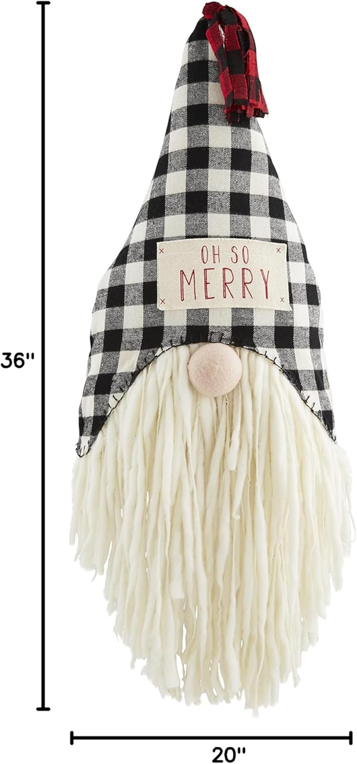 Mud Pie Gnome Pillow, Merry, 24" x 11"