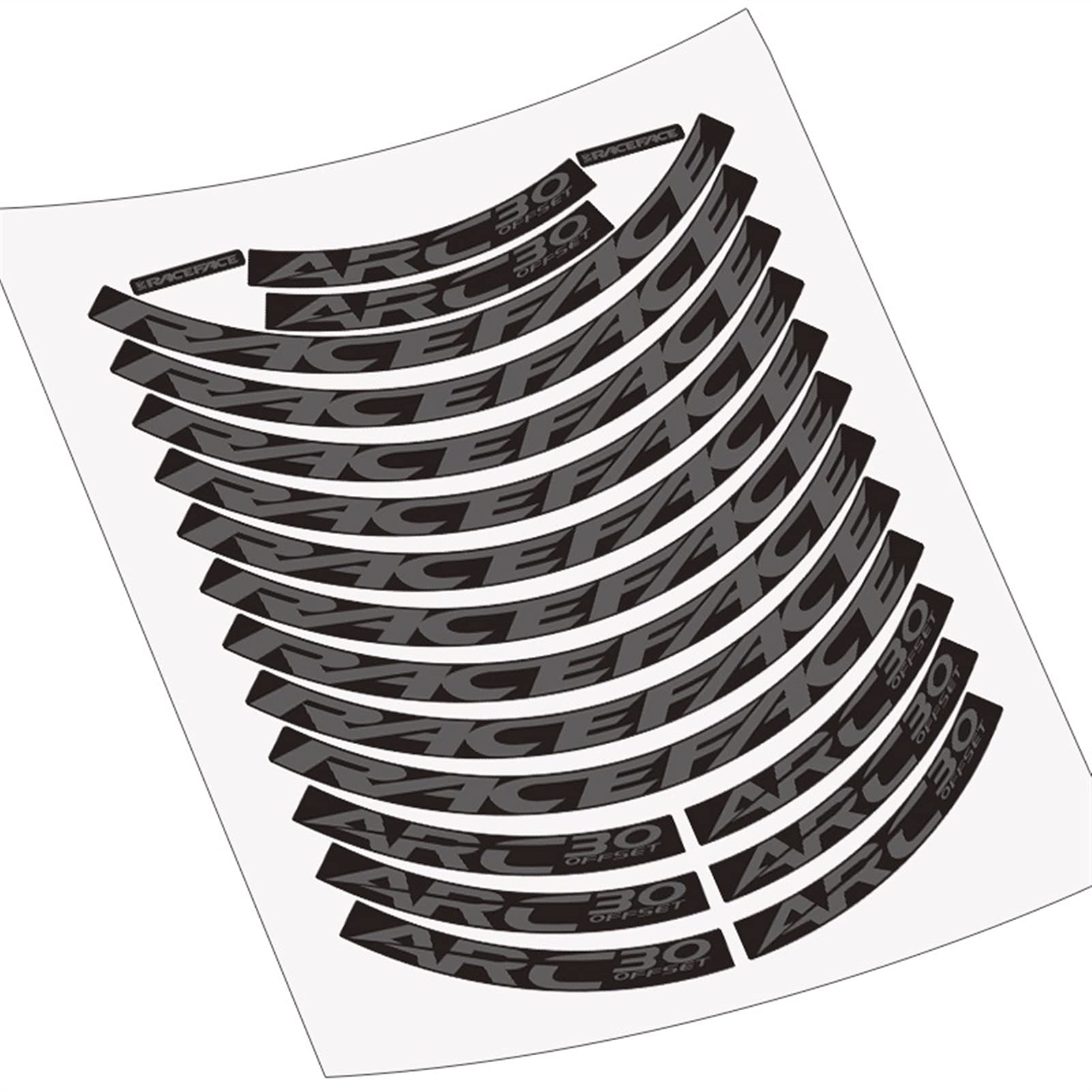 Autocollants Roue Vélo R.A.C.E.F.A.C.E ARC30 – PVC 3M Imperméable, Anti-UV, 0,14 Mm – Pour Jantes VTT Et Route