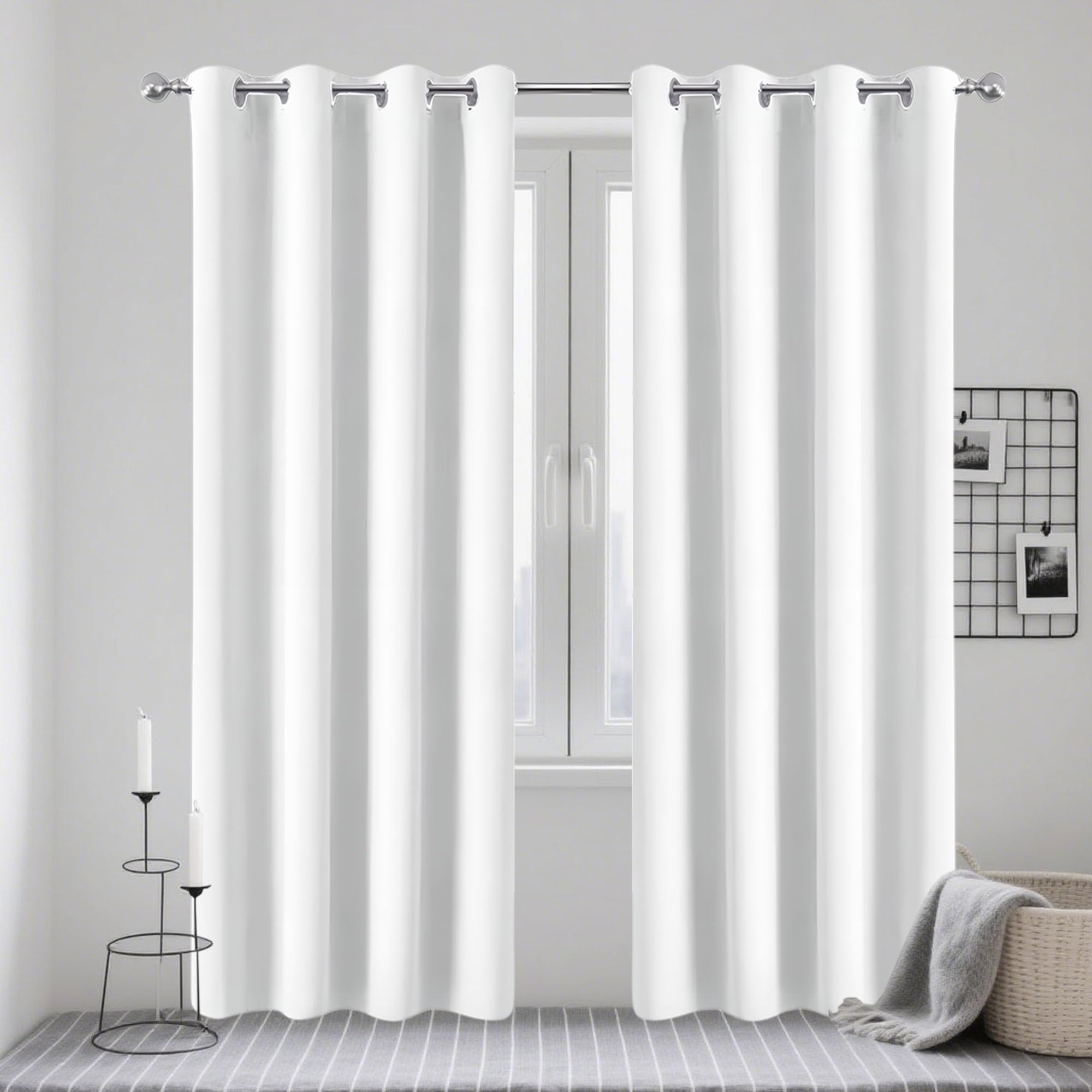 Rideau occultant 100% blocage lumière blancheur moderne 245cm
