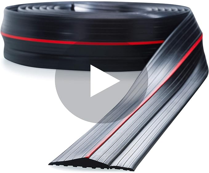Garage Door Threshold Seal 20ft PVC Rubber Garage Threshold Seal with Raised Edge and Red