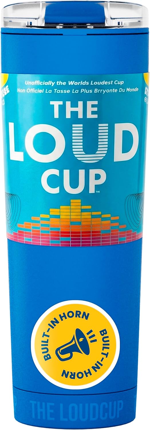 The LoudCup Blow Horn Tumbler, Cheer & Sip 2-in-1 Reusable Water Bottle with Built-In Horn for Sports Games, Tailgates, Parties & Events, BPA-Free