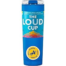 LoudCup 吹喇叭不倒翁、欢呼和啜饮 2 合 1 可重复使用水瓶,内置喇叭,适用于体育比赛、尾门、派对和活动,不含 BPA