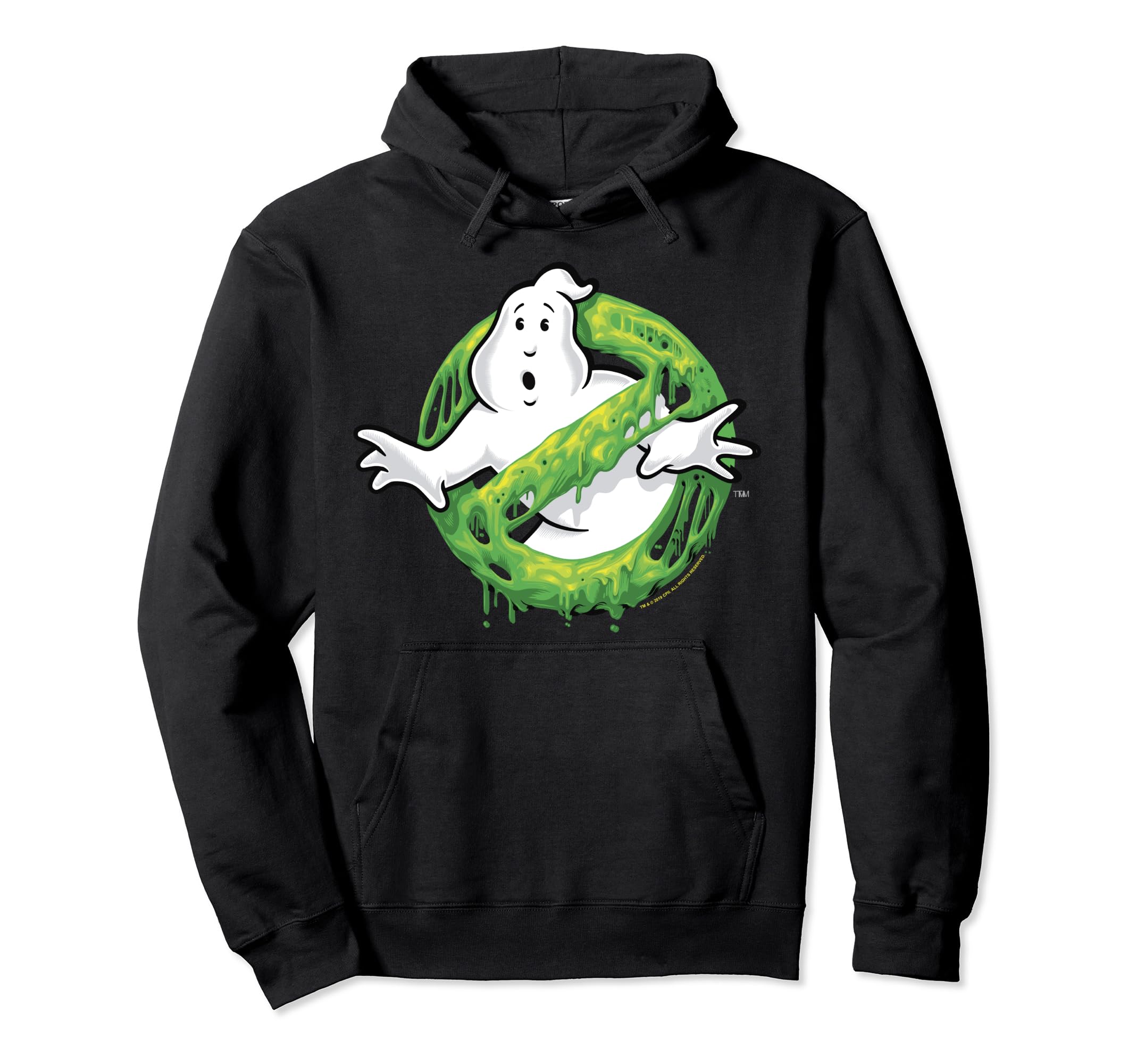 Amazon.com: Ghostbusters Classic Slime Ghost Logo Pullover Hoodie 