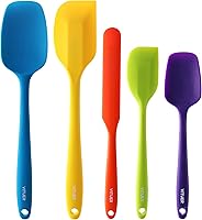 VITUER 5PCS Silicone Spatula Set - BPA-Free Heat Resistant Kitchen Spatulas for Cooking Baking, Colorful Dishwasher Safe Utensils