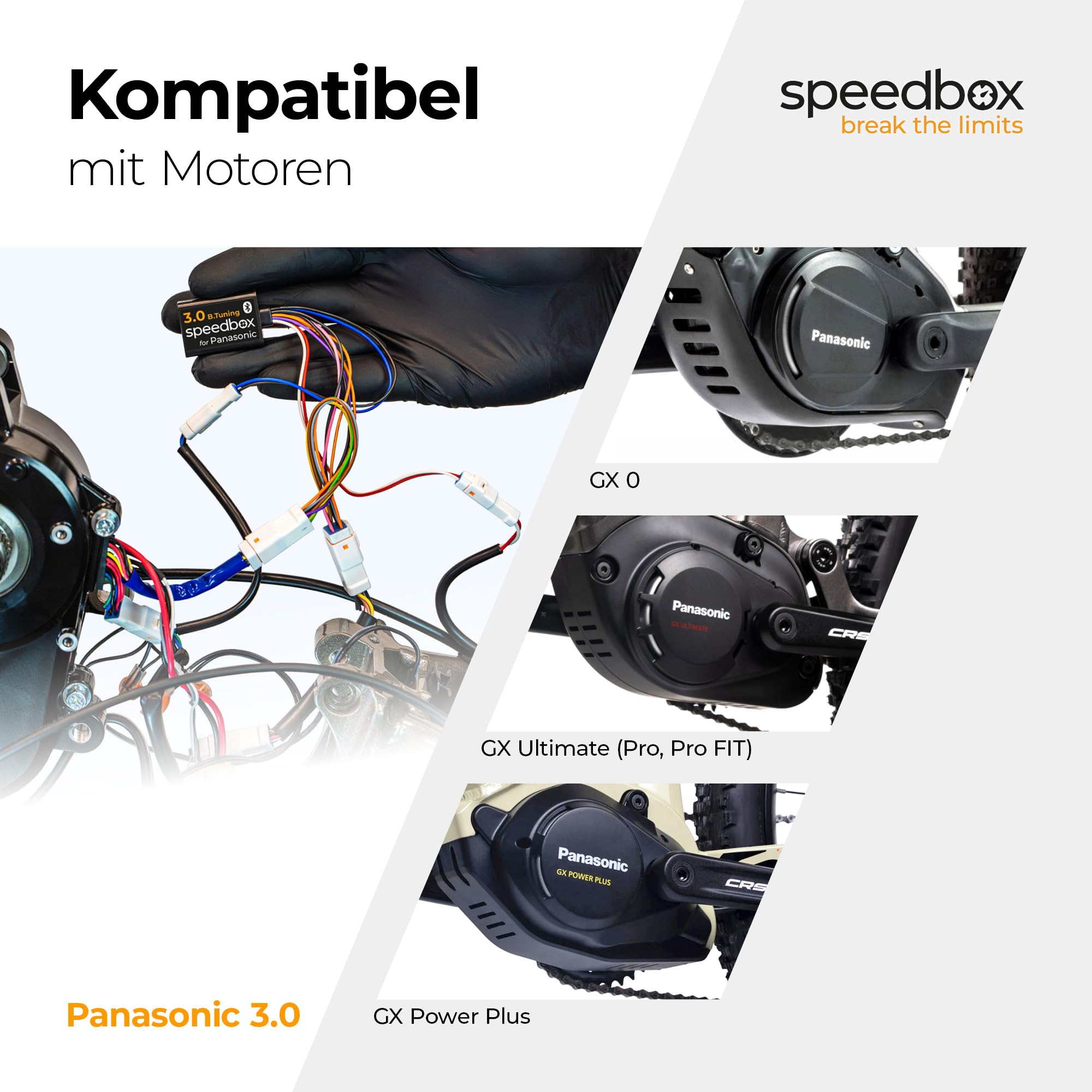 SpeedBox 3.0 Tuning Chip für E-Bikes mit Panasonic GX-Motoren - unbegrenzte Geschwindigkeit, einstellbare Geschwindigkeit