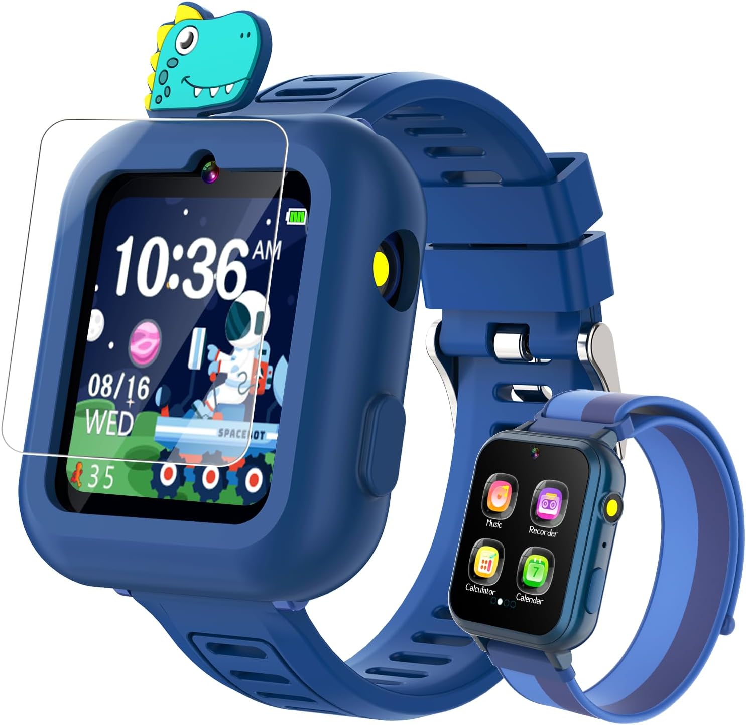 Smart Watch for Kids Boys Gift Age 3-12 with 39 Games Camera Video Alarm Clock Music Pedometer Flashlight 12/24 hr HD Touch Screen Kids Watch Birthday Toys for Boys Ages 4 5 6 7 8 9 10(Blue)