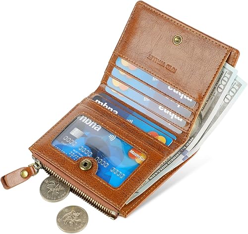 Miniatura 2 de Lavemi Carteras ultrafinas de cuero compacto para mujeres y niñas, con bloqueo RFID, tarjetero para tarjetas de crédito para mujeres