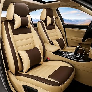 3D FRONTLINE PU Leather Car Seat Cover Compatible with Chevrolet Sail-Beige Coco Price In India