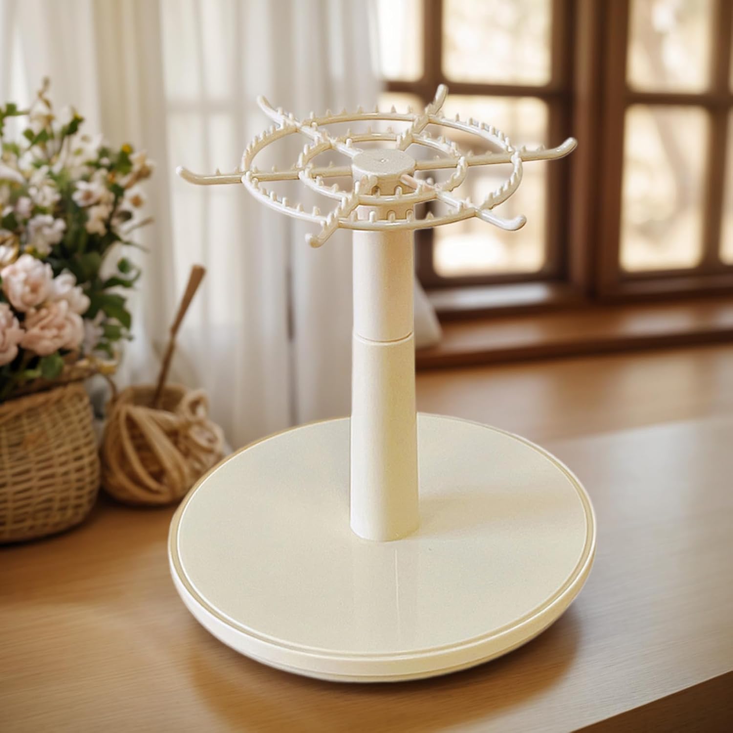 【ディスプレイスタンド】伸縮クリアポール 円形板｜店舗備品・店舗什器・店舗用品ならAからZ カンテックオンライン Generic ペンダント用回転式クリアストレージディスプレイスタンド – 透明素材でコレクションをほこりから保護、リビングやベッド