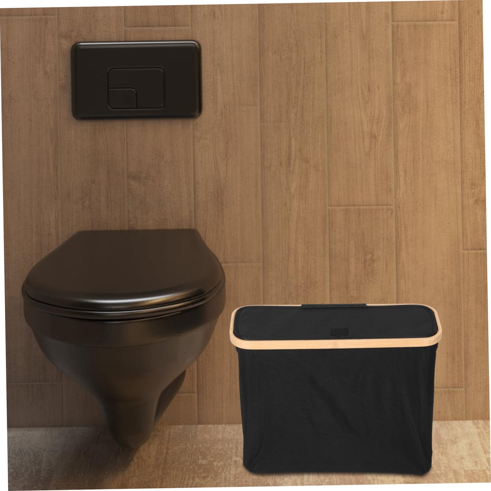 Cesta de Almacenamiento para Papel Higiénico de Tela Negra | Gran Capacidad para Varios Rollos, Uso en Cocina y Baño, Diseño Simple y Versátil