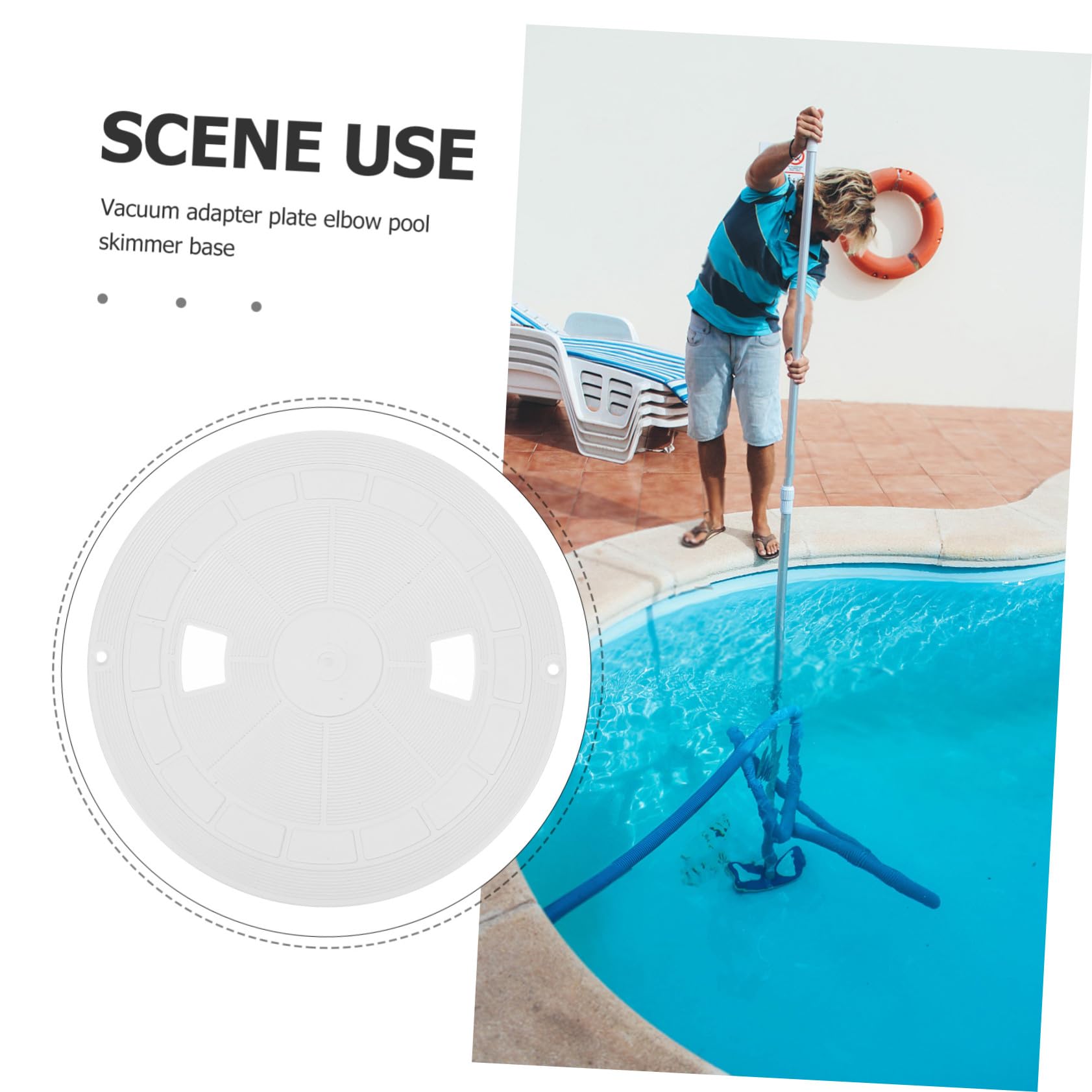 Tapa de Skimmer Redonda para Piscina Sp10711 Sp10712s 1 | Abs Blanco, Repuesto Compatible, Prevención de Residuos, Accesorio de Recambio para Mantenimiento