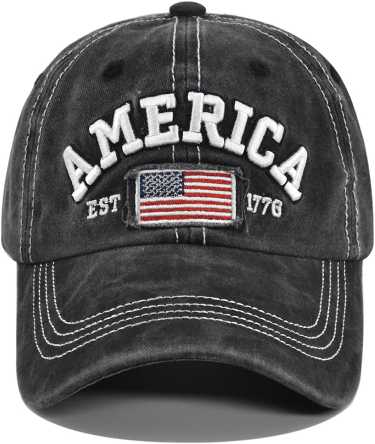 Cot-Oath Mens Baskeball Cap Women Hat American Flag Hat Unisex Adjustable Trucker Hat Retro Dad Mom Gift - Image 2