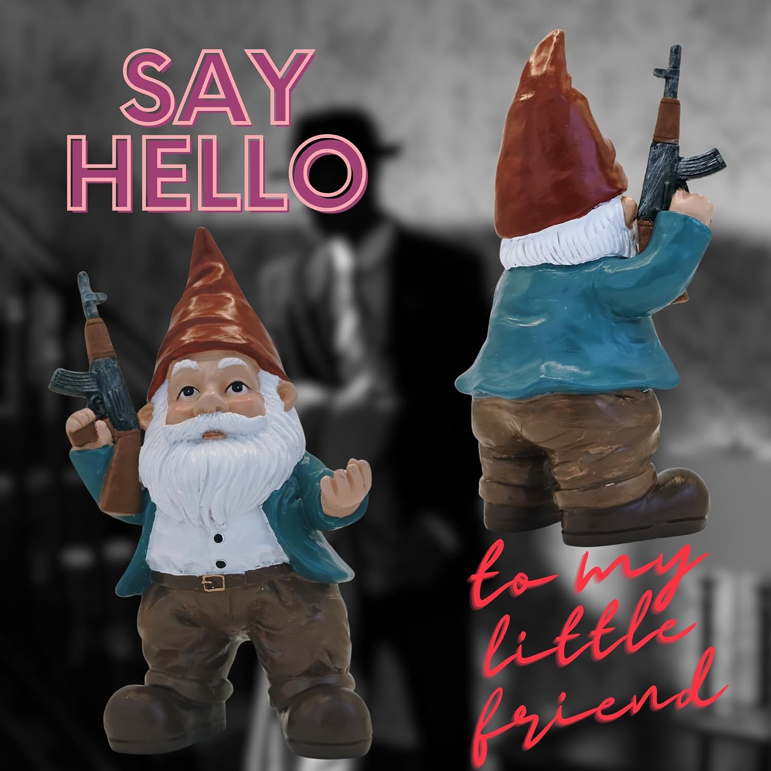 Funny Garden Gnome Statue - Combat Gnome Figurine for Indoor Outdoor Decor - Tactical-Style Lawn Ornament, Hilarious Gag Gift for Men, Dad, Husband, Veteran - Weather-Resistant Resin