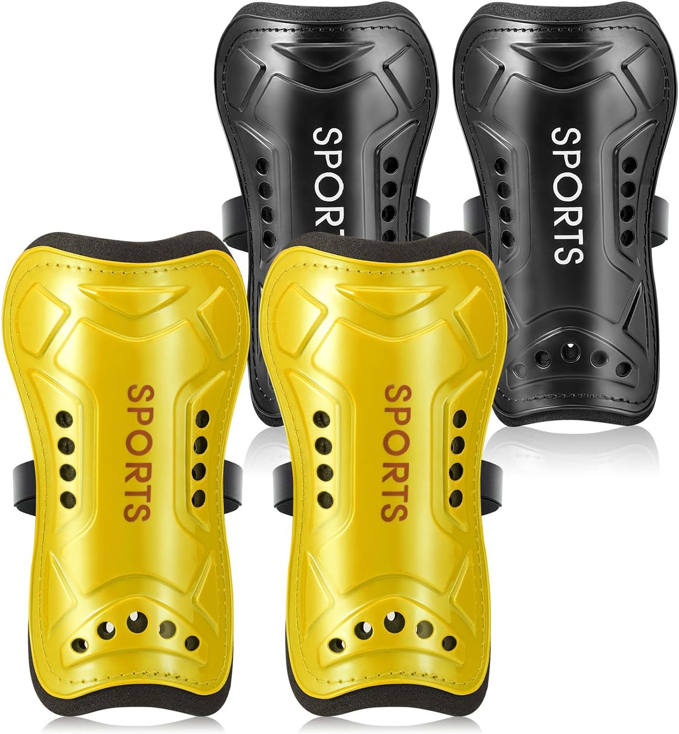 Youth Soccer Shin Guards, 2 Pair Lightweight and Breathable Child Calf Protective Gear Soccer Equipment for 3-10 Years Old Boys Girls Children Teenagers…