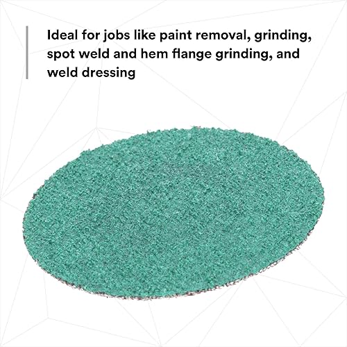Miniatura 3 de 3M Green Corps Roloc Disc 36535, grano 60+, 3 pulgadas, paquete de 25 discos resistentes de cambio rápido para moler, eliminación de recubrimientos,